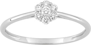 Bague solitaire en or blanc 9ct et diamants de laboratoire 405L7