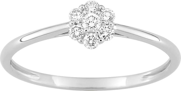 Bague solitaire en or blanc 9ct et diamants de laboratoire 405L7