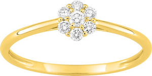 Bague solitaire en or jaune 9ct et diamants de laboratoire 415L4