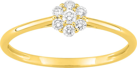 Bague solitaire en or jaune 9ct et diamants de laboratoire 415L4