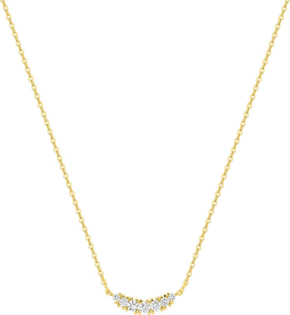 Collier en or jaune 9ct et diamants de laboratoire 456-35