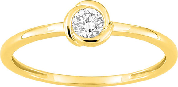 Bague solitaire en or jaune 9ct et diamants de laboratoire 415L5