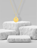 Médaille or jaune avec coeur perforé 9ct 460-140