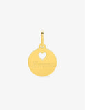 Médaille or jaune avec coeur perforé 9ct 460-140