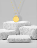 Médaille ronde en or jaune 9ct bord ciselé 460-143