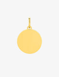Médaille ronde en or jaune 9ct bord ciselé 460-143