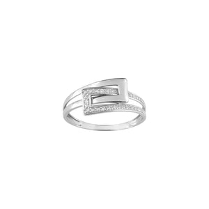 Bague or blanc 9ct et diamants 405-28