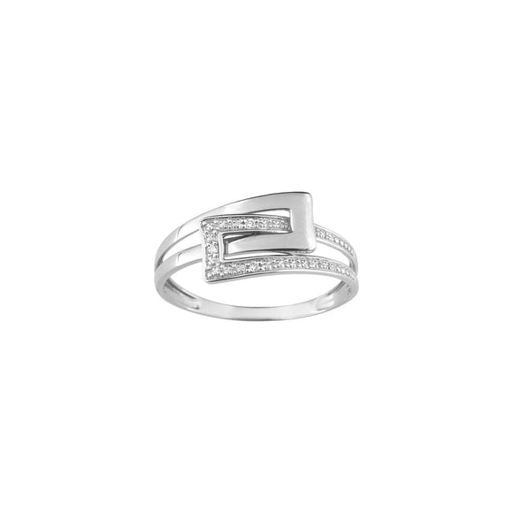 Bague or blanc 9ct et diamants 405-28