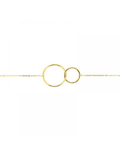 Bracelet deux anneaux en or jaune 9ct 440-35