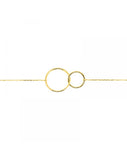Bracelet deux anneaux en or jaune 9ct 440-35