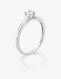 Bague solitaire en or blanc 9ct et diamants de laboratoire 405L11