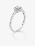 Bague solitaire accompagné en or blanc 9ct et diamants de laboratoire 405L8
