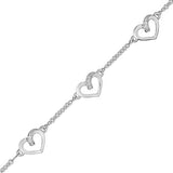 Bracelet Cœurs en argent et zirconium 2