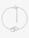 Bracelet double coeurs en argent 645-2206