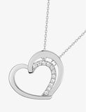Collier coeur en argent et zirconium 654z-2276