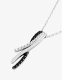 Collier en argent zirconiums blancs et noirs 654z2282