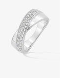 Bague en argent rhodié et zirconium 611-4088
