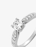 Bague en argent solitaire accompagné 611-4066
