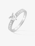 Bague en argent solitaire accompagné 611-4072