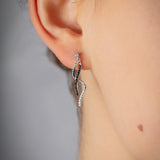 Boucles Argent et zirconiums noirs 681-3315