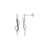 Boucles Argent et zirconiums noirs 681-3315