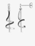 Boucles pendantes zirconiums blancs et noirs