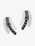 Boucles d'oreilles en argent zirconiums blancs et noirs 682-2447