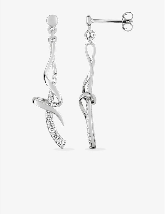 Boucles Argent et zirconiums 681-3416