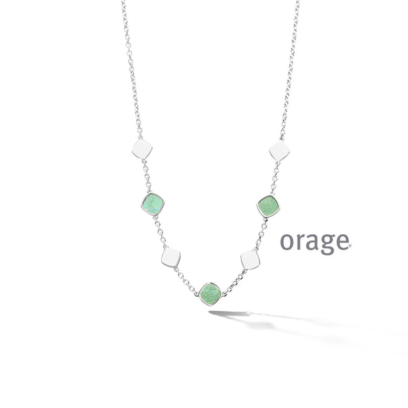 Collier en argent et nacre verte AT247