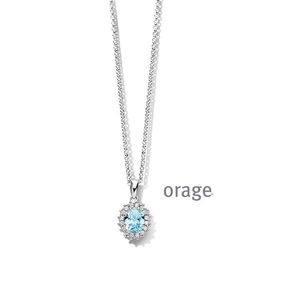 Collier en argent entourage topaze AT301