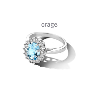 Bague en argent entourage topaze AT302