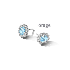 Boucles en argent entourage topaze AT303