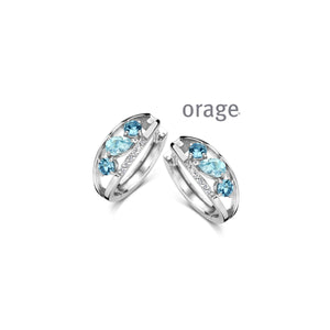 Boucles créoles en argent et topazes AW012