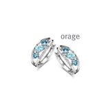 Boucles créoles en argent et topazes AW012