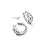 Boucles créoles en argent et topazes AW012