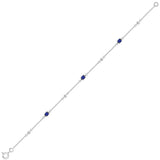 Bracelet en argent et zirconiums blancs et bleus