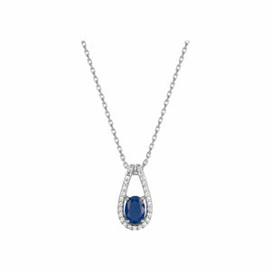 Collier en argent Lorina avec zirconiums blancs et bleus 654Z2156