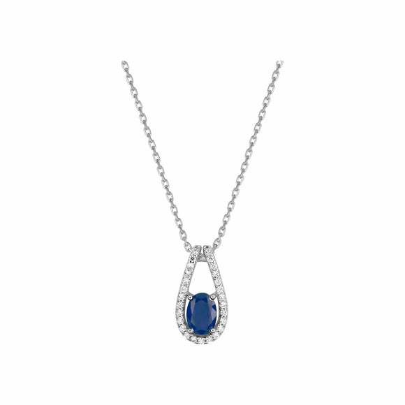 Collier en argent Lorina avec zirconiums blancs et bleus 654Z2156