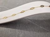 Bracelet en or jaune 9ct et 7 navettes 10x4 440-52