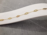 Bracelet en or jaune 9ct et 7 navettes 10x4 440-52