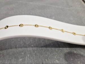 Bracelet en or jaune 9ct et 7 ronds froissés 440-61