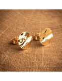 Boucles pastilles froissées en or jaune 9ct (petit modèle) 484-152