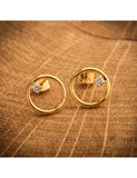 Boucles cercles en or jaune 9ct et diamants 484-161