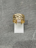 Bague froissée satinée 11mm en or jaune 9ct 410-6