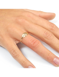 Bague plume moyenne en or 9ct 410-7