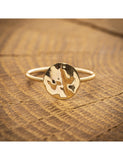 Bague avec pastille froissée de petite taille - 410-8