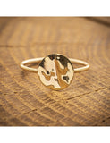 Bague avec pastille froissée de 1 cm - 410-9