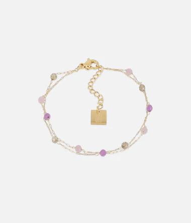 Bracelet ZAG Jonc Octavia Violet en acier doré