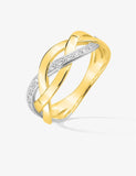 Bague entrelacée en plaqué or 711-411