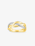 Bague entrelacée en plaqué or 711-411